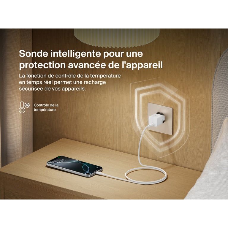 Chargeur Belkin 25W USB-C + Câble 1m – Charge Rapide PD 3.0 & PPS  iPhone, Samsung, Android PhoneShield