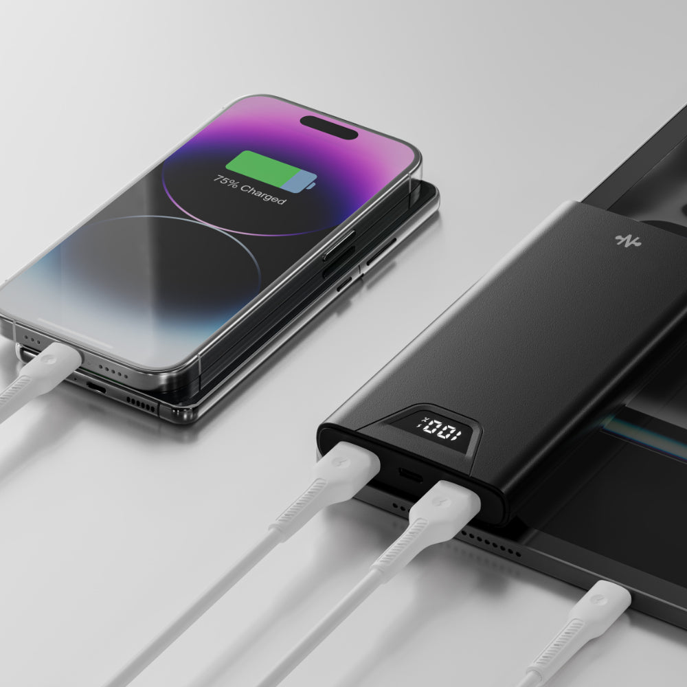 CONNECT Power Bank 10000 mAh – Batterie Externe USB-C 15W avec Écran Digital PhoneShield