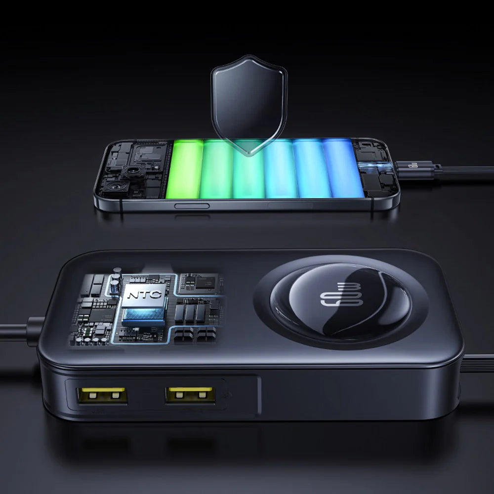 Chargeur Voiture Basques PimeTrip VW1 60W - Câble rétractable USB-C intégré | Charge rapide multi-appareils 🚗⚡️ PhoneShield