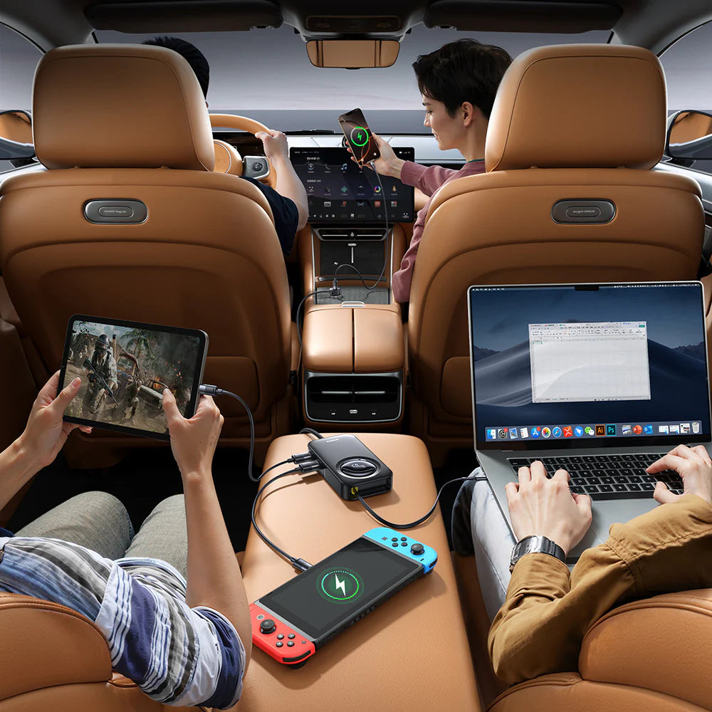 Chargeur Voiture Basques PimeTrip VW1 60W - Câble rétractable USB-C intégré | Charge rapide multi-appareils 🚗⚡️ PhoneShield