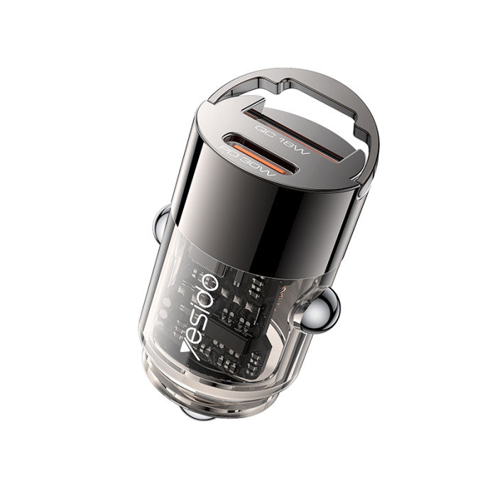 ⚡️ Chargeur Allume-Cigare Yesido Super Fast 30W - bDouble USB (USB-C + USB-A) - Charge Rapide Voiture Universelle 🚗 PhoneShield