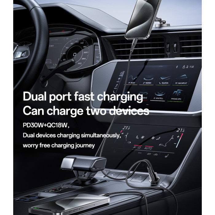 ⚡️ Chargeur Allume-Cigare Yesido Super Fast 30W - bDouble USB (USB-C + USB-A) - Charge Rapide Voiture Universelle 🚗 PhoneShield